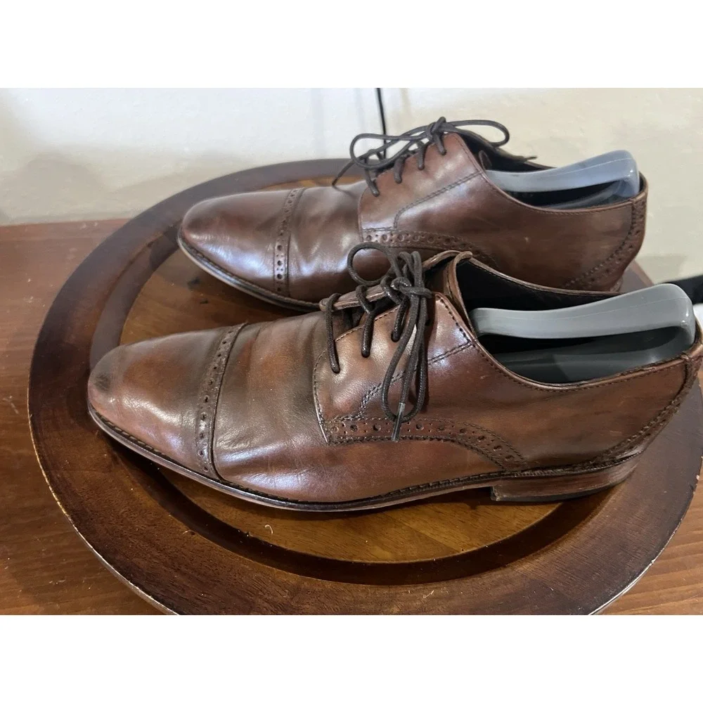 Florsheim 14140-257 Wingtip Brown Leather Oxford Shoes Dress Work 8 1/2 D Cruise